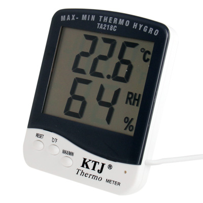 Digital LCD Thermometer with Extra Sensor Cable and Hygrometer